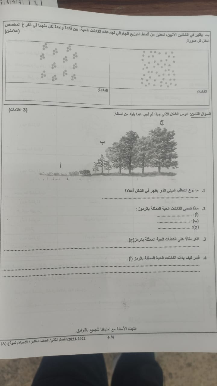 MTMzMjcwLjEwODI4 بالصور امتحان الاحياء النهائي للصف العاشر الفصل الثاني 2023 نموذج وكالة